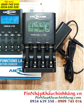 Ansman Powerline 4.2 Pro _Bộ sạc pin 4viên AA, AAA (Màn hình LCD, chức năng Đo dung lượng pin-Xả & Phục hồi pin)